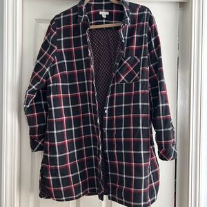 J. Jill Black and Red Plaid Button Down Shirt
